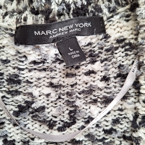 Marc New York Andrew Marc Fuzzy Knit Boho Dolman Sleeve Cardigan Sweater szL - Picture 11 of 11